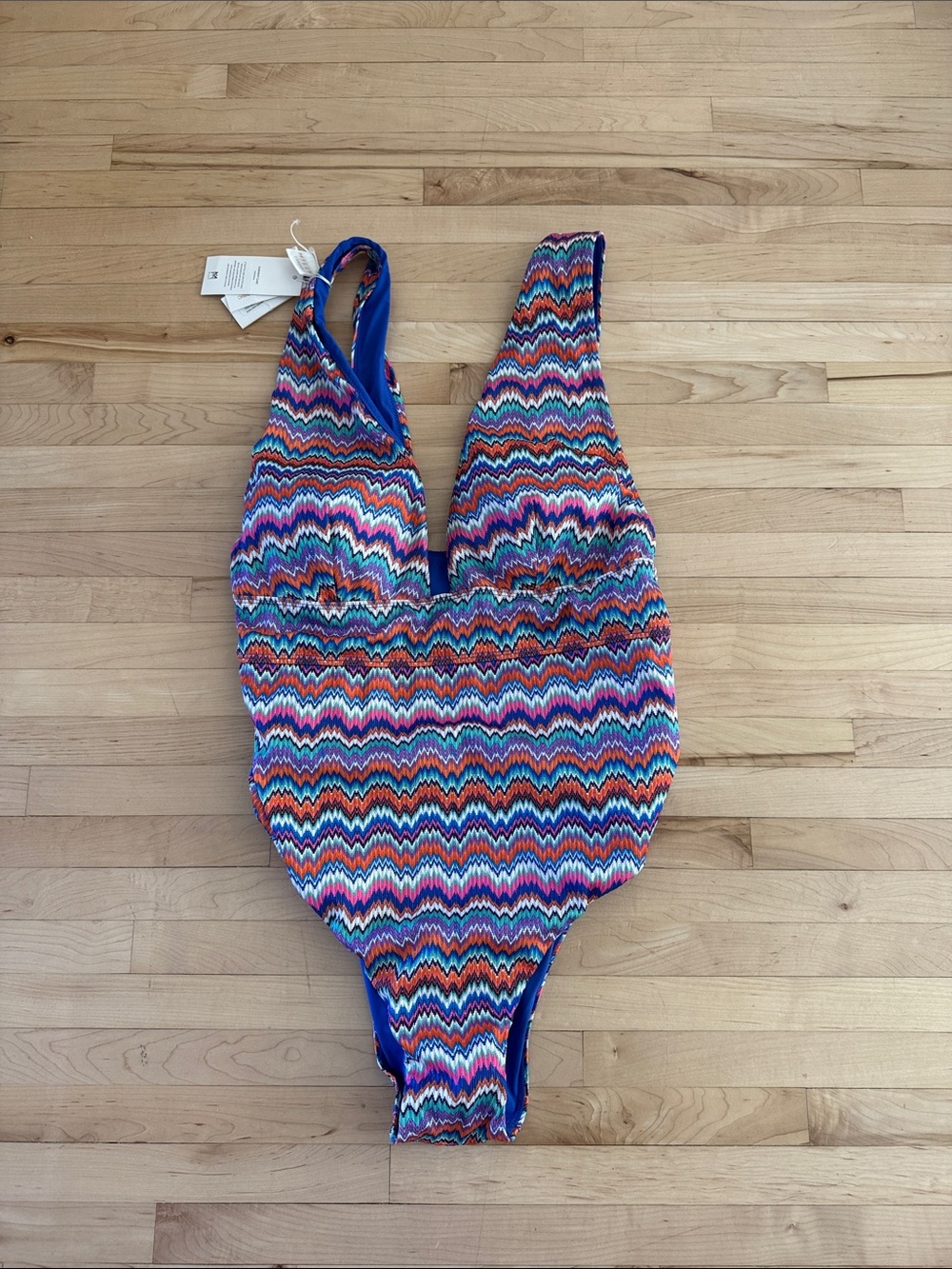 Milly Multicolor Chevron One-Piece - Blue, Pink, Orange, Green